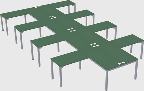 Shared l-shaped desk