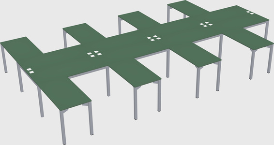Shared l-shaped desk