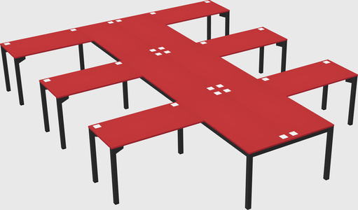 Shared l-shaped desk