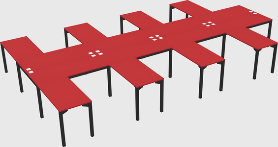 Shared l-shaped desk