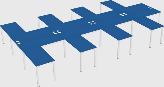 Shared l-shaped desk