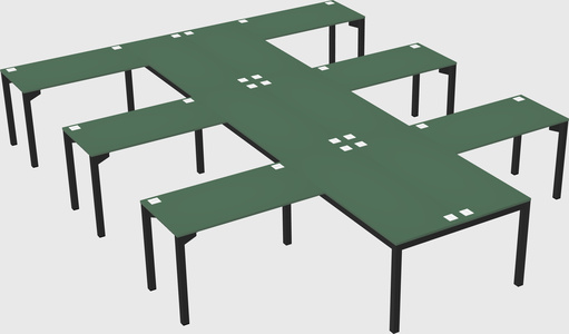 Shared l-shaped desk