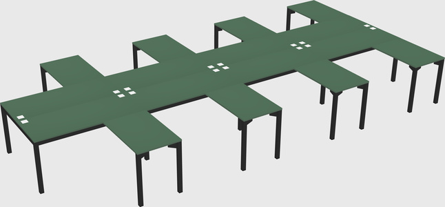 Shared l-shaped desk
