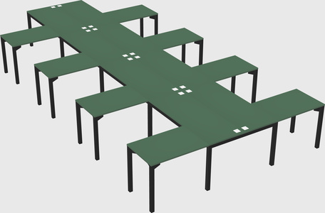 Shared l-shaped desk
