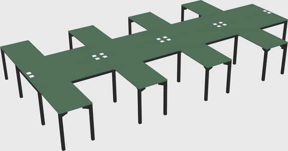 Shared l-shaped desk