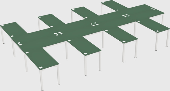 Shared l-shaped desk