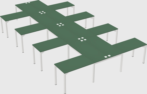 Shared l-shaped desk