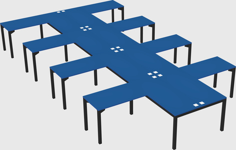 Shared l-shaped desk