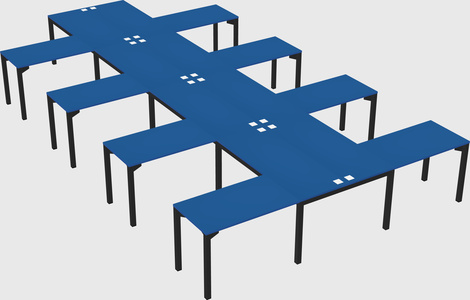 Shared l-shaped desk