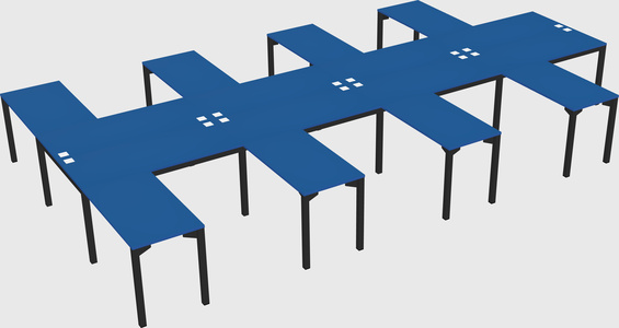 Shared l-shaped desk
