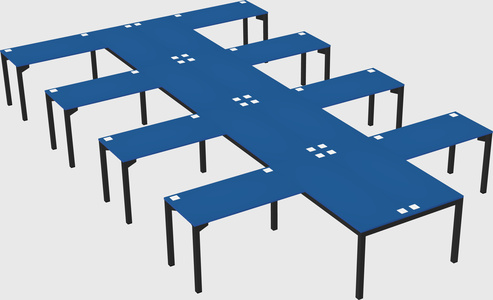 Shared l-shaped desk