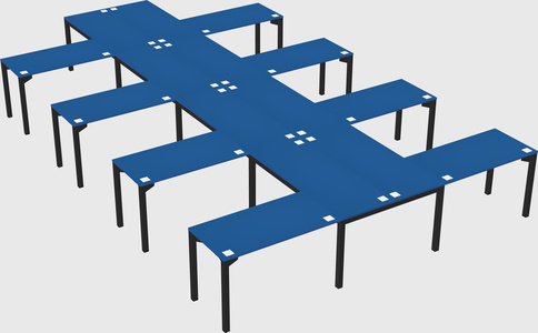 Shared l-shaped desk