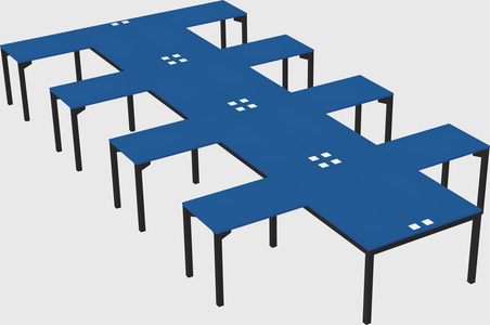 Shared l-shaped desk