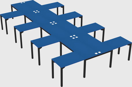 Shared l-shaped desk