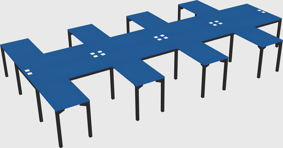 Shared l-shaped desk