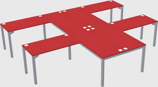Shared l-shaped desk