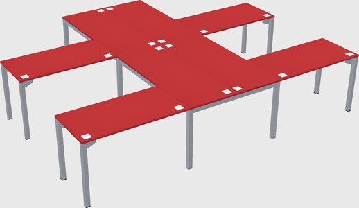 Shared l-shaped desk