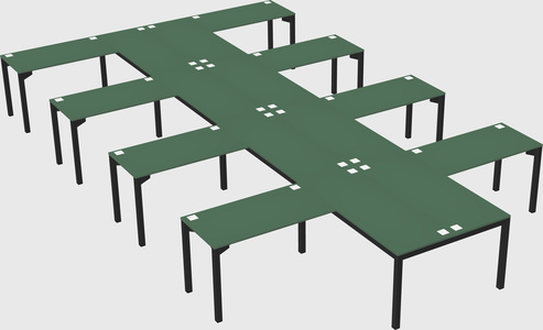 Shared l-shaped desk