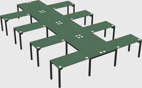 Shared l-shaped desk