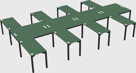 Shared l-shaped desk