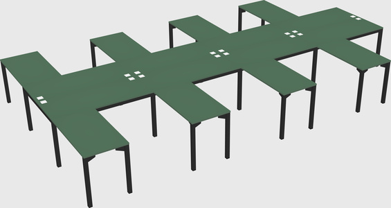 Shared l-shaped desk