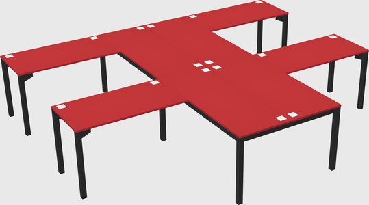Shared l-shaped desk