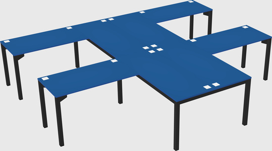 Shared l-shaped desk