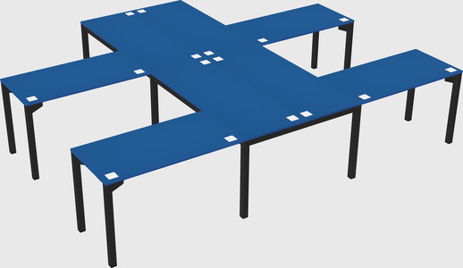Shared l-shaped desk