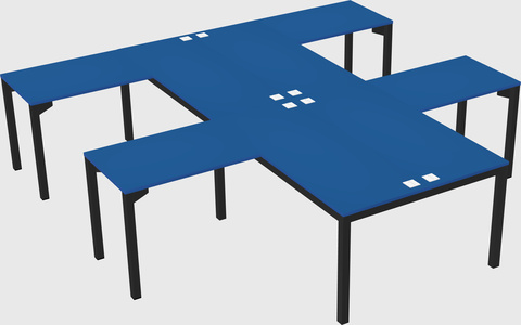 Shared l-shaped desk