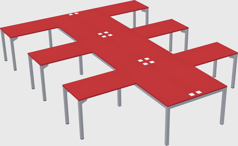 Shared l-shaped desk