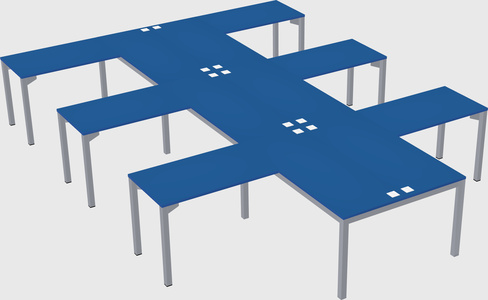 Shared l-shaped desk