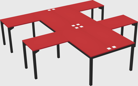 Shared l-shaped desk