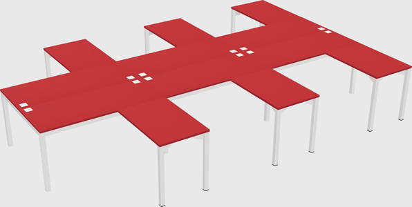Shared l-shaped desk