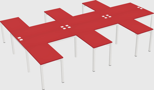 Shared l-shaped desk