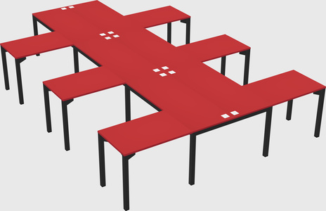 Shared l-shaped desk