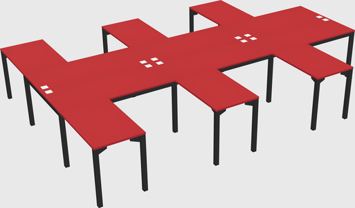 Shared l-shaped desk