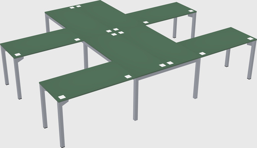 Shared l-shaped desk