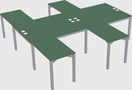 Shared l-shaped desk