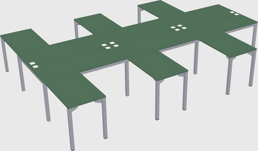 Shared l-shaped desk