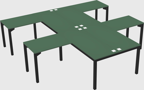 Shared l-shaped desk