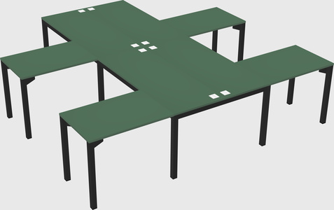 Shared l-shaped desk