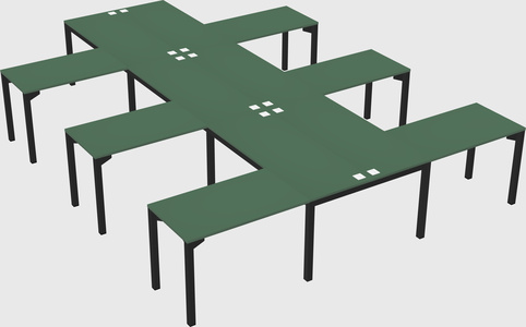 Shared l-shaped desk