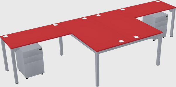 Shared l-shaped desk