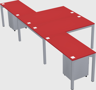 Shared l-shaped desk