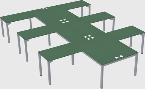 Shared l-shaped desk