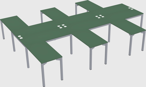 Shared l-shaped desk