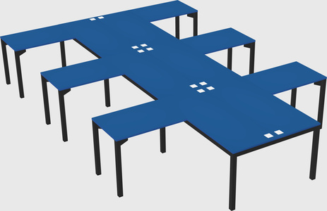 Shared l-shaped desk