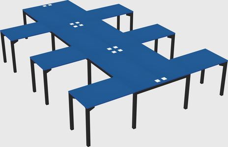 Shared l-shaped desk