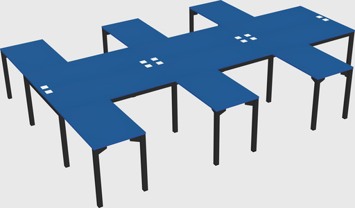 Shared l-shaped desk