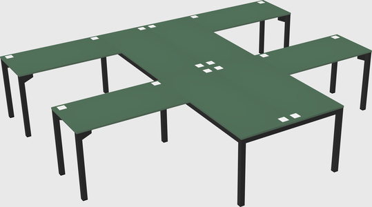 Shared l-shaped desk